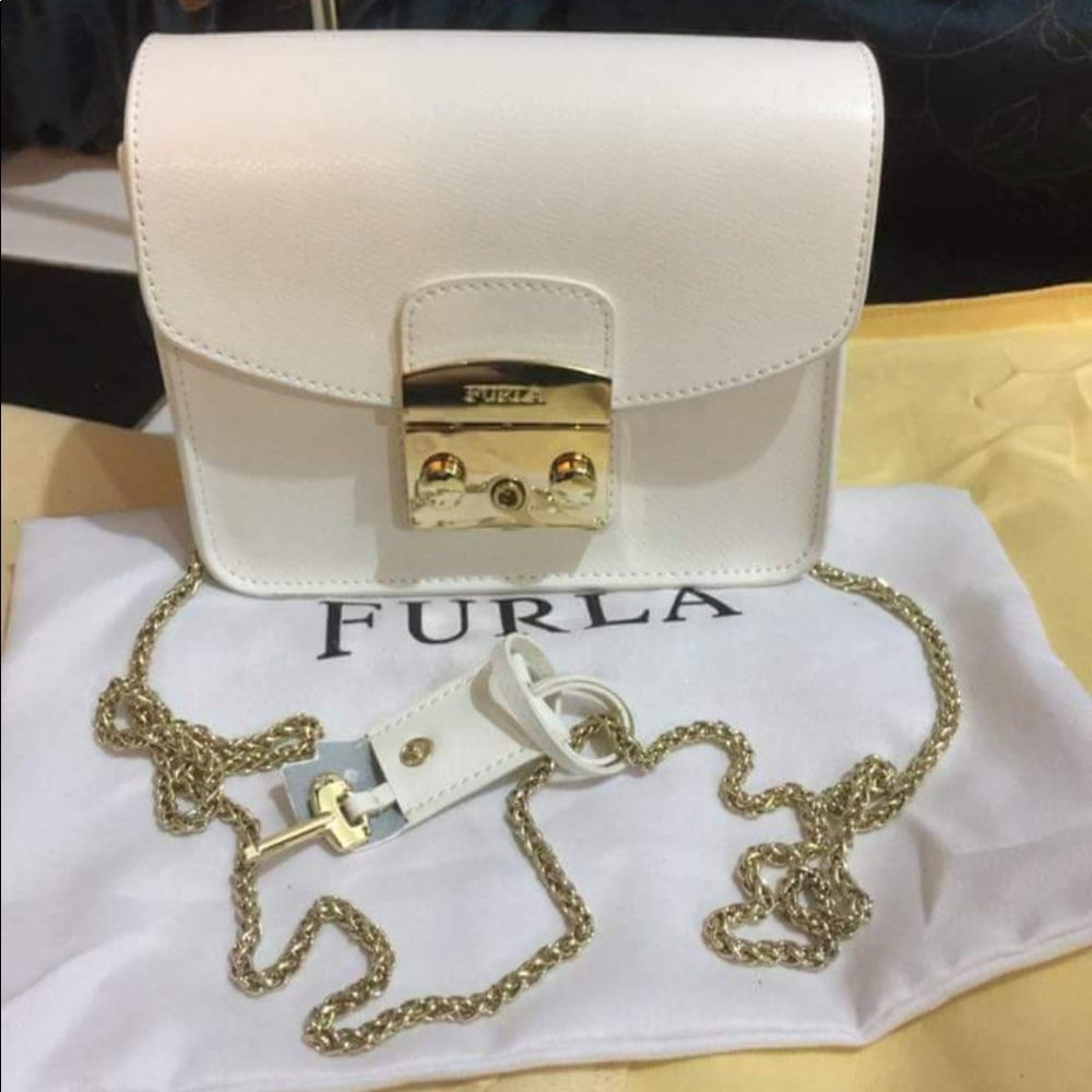Furla white crossbody bag